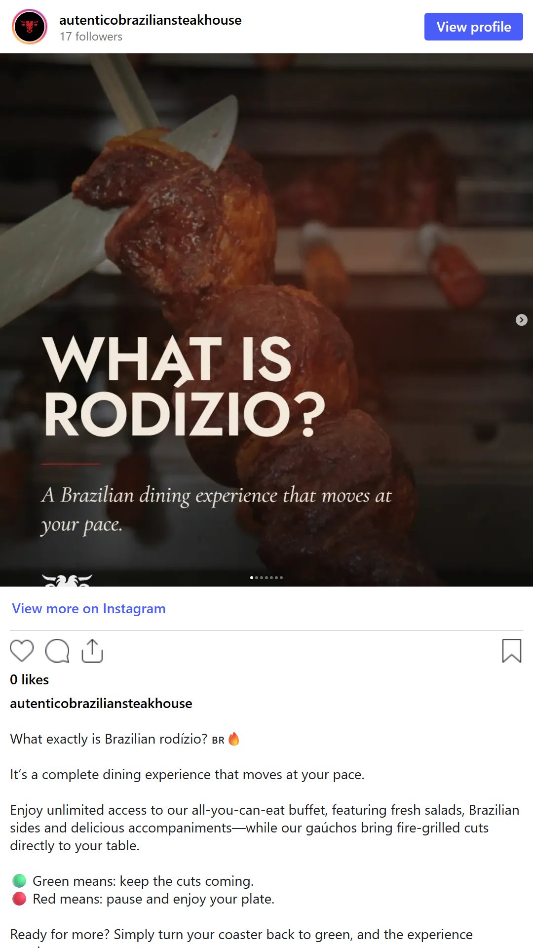 Instagram carousel — What is rodízio?