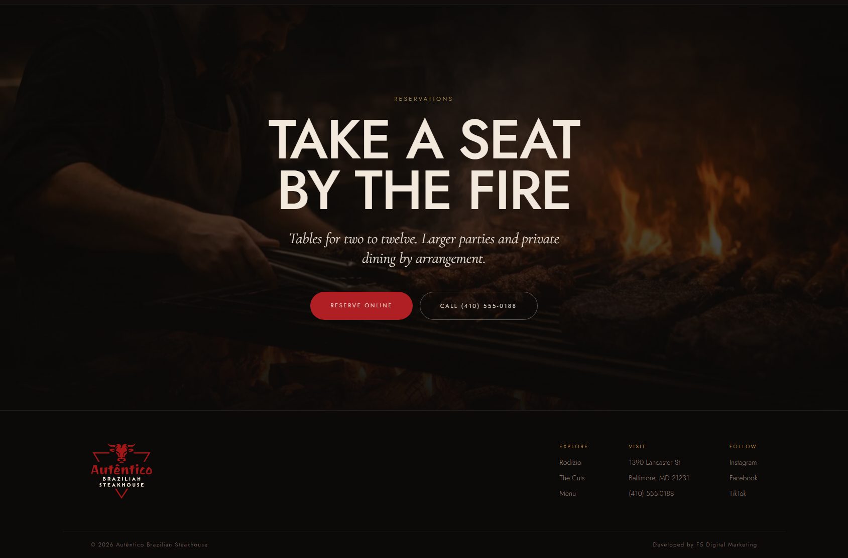 Reservations — take a seat by the fire